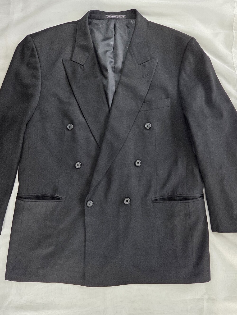 Vintage Pierre Balmain Blazer Jacket Men's Black Double-Breasted 100% Wool